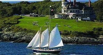 Image of a sailboat at Castle Hill in Newport