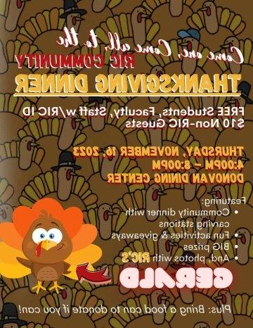 RIC Community Thanksgiving Dinner event graphic